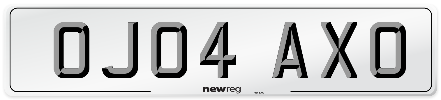 OJ04 AXO Number Plate from New Reg
